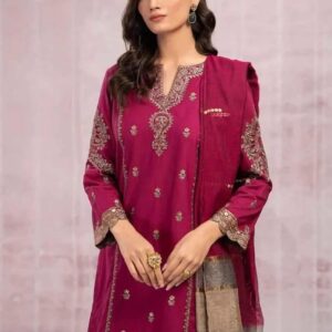 3 Pcs Women’s Unstitched Embroidered Suit