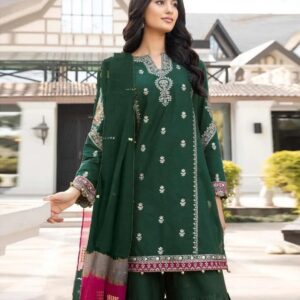 3 Pcs Women’s Unstitched Embroidered Suit