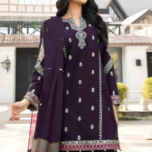 3 Pcs Women’s Unstitched Embroidered Suit