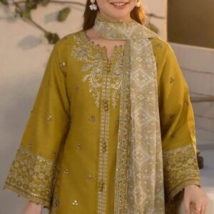 3 Pcs Women’s Unstitched Embroidered Suit