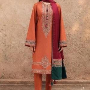 3 Pcs Women's Unstitched Embroidered Suit