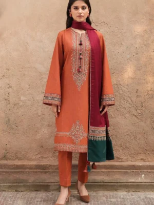 3 Pcs Women's Unstitched Embroidered Suit