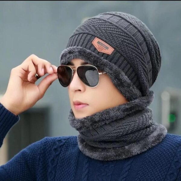 2 Pcs Wool Textured Beanie