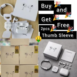 White Wireless Airpods with Active Noise Cancellation – Get 2 Pcs Thumb Sleeve Free