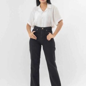 High Waist Black Denim Pants for a Chic