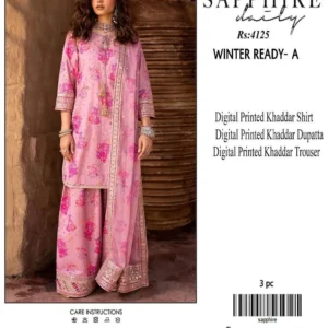 3 Pcs Women’s Unstitched Digital Print Suit