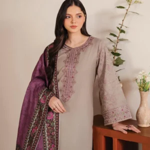 3 Pcs Women’s Unstitched Embroidered Suit