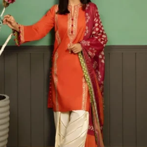 3 Pcs Women’s Unstitched Embroidered Suit