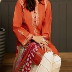 3 Pcs Women’s Unstitched Embroidered Suit