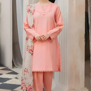 3 Pcs Women’s Unstitched Embroidered Suit