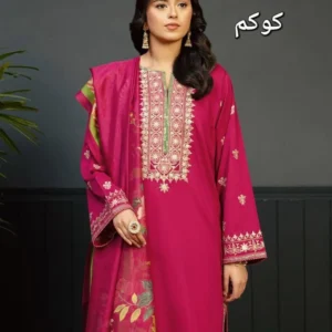 3 Pcs Women’s Unstitched Embroidered Suit