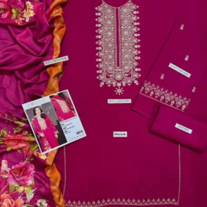 3 Pcs Women’s Unstitched Embroidered Suit