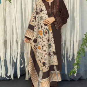 3 Pcs Women’s Unstitched Embroidered Suit