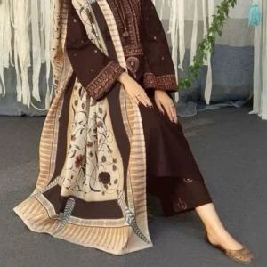 3 Pcs Women’s Unstitched Embroidered Suit