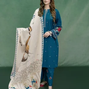 3 Pcs Women’s Unstitched Embroidered Suit