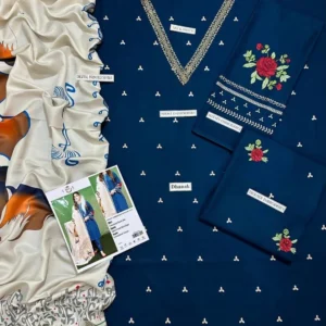 3 Pcs Women’s Unstitched Embroidered Suit