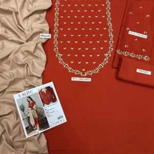3 Pcs Women’s Unstitched Embroidered Suit