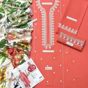 3 Pcs Women’s Unstitched Embroidered Suit