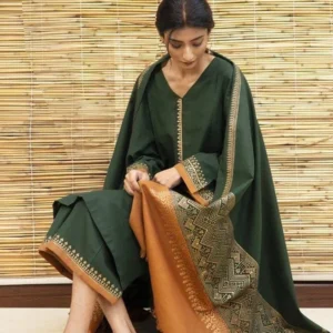 3 Pcs Women’s Unstitched Embroidered Suit