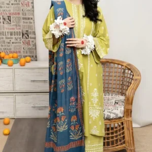 3 Pcs Women’s Unstitched Embroidered Suit
