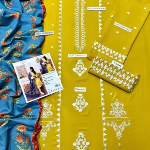 3 Pcs Women’s Unstitched Embroidered Suit