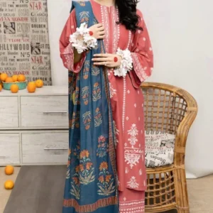 3 Pcs Women’s Unstitched Embroidered Suit