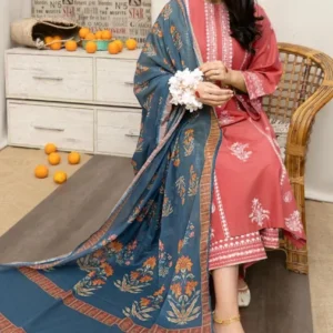 3 Pcs Women’s Unstitched Embroidered Suit