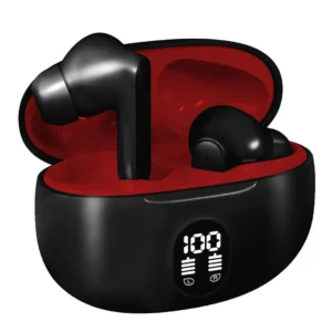 Wireless Earbuds with LED Display – High-Quality True Stereo Headphones RED
