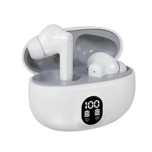 Wireless Earbuds with LED Display – High-Quality True Stereo Headphones White