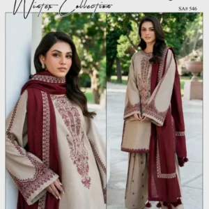 3 Pcs Women’s Unstitched Embroidered Suit