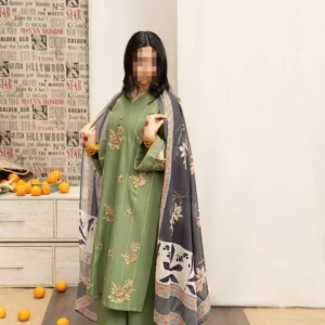 3 Pcs Women’s Unstitched Embroidered Suit