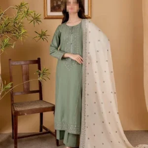 3 Pcs Women’s Unstitched Embroidered Suit