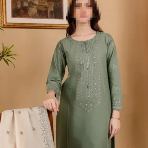 3 Pcs Women’s Unstitched Embroidered Suit