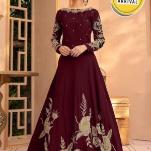 Women’s Stitched Shamoz Silk Embroidered Maxi