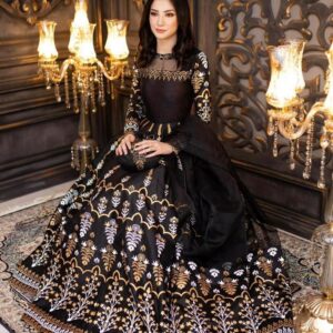 3 Pcs Women’s Stitched Fancy Katan Silk Printed Maxi