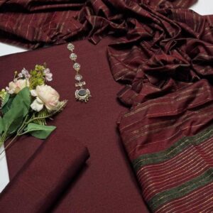 3 Pcs Women’s Unstitched Plain Suit