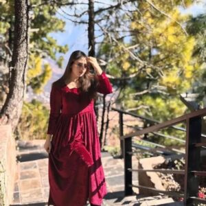 1 Pc Women’s Stitched Velvet Plain Maxi