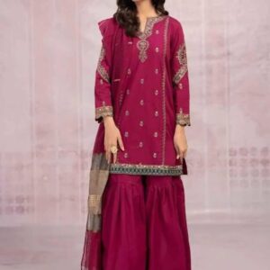 3 Pcs Women’s Unstitched Embroidered Suit