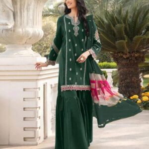 3 Pcs Women’s Unstitched Embroidered Suit