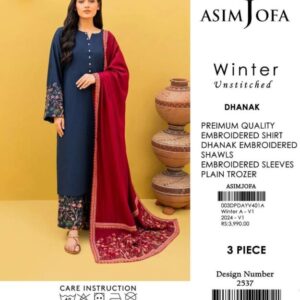 3 Pcs Women’s Unstitched Embroidered Suit