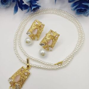 2 Layered Gold Plated Gemstone Artificial Set