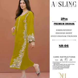 2 Pcs Women’s Unstitched Embroidered Suit