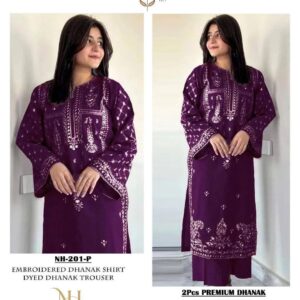 2 Pcs Women’s Unstitched Embroidered Suit