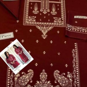 2 Pcs Women’s Unstitched Embroidered Suit