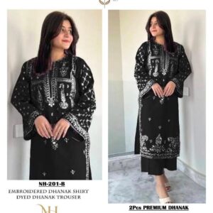 2 Pcs Women’s Unstitched Embroidered Suit