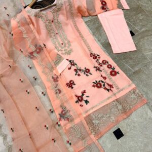 Women’s Stitched Organza Embroidered Suit