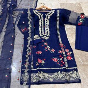 Women’s Stitched Organza Embroidered Suit