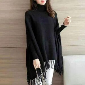 Women’s Fleece Plain Poncho Cape Shawl