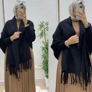Women’s Fleece Plain Poncho Cape Shawl