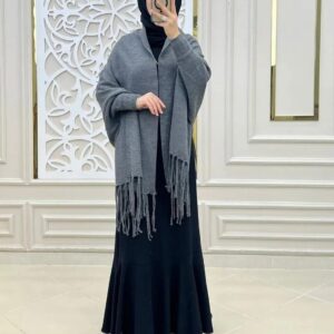 Women’s Fleece Plain Poncho Cape Shawl